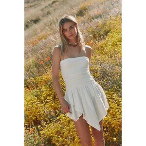 NEW FREE PEOPLE BEACH FREE-EST ROBYN CONVERTIBLE WHITE MINI SKIRT & DRESS SZ L